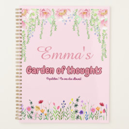 Agenda Flores silvestres rosadas personalizadas Jardín de