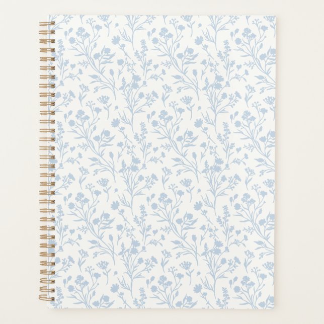 Agenda Flores Susurrantes Azul Polvoriento - Neutral (Anverso)