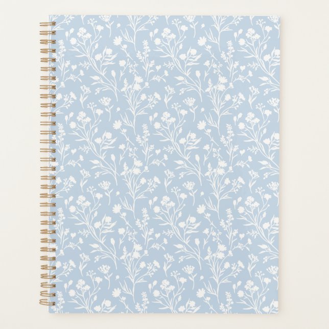 Agenda Flores susurrantes neutrales - azul polvoriento (Anverso)