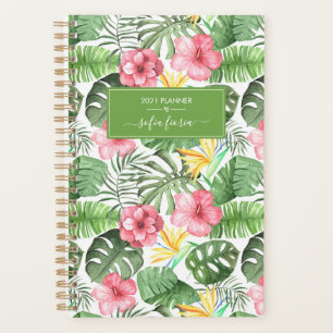 Agenda Flores Tropicales Hibisco Escritura Elegante Nombr