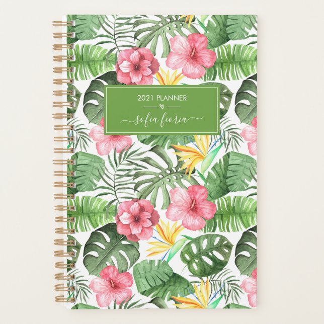 Agenda Flores tropicales Hibiscus Elegant Script Name 202 (Anverso)