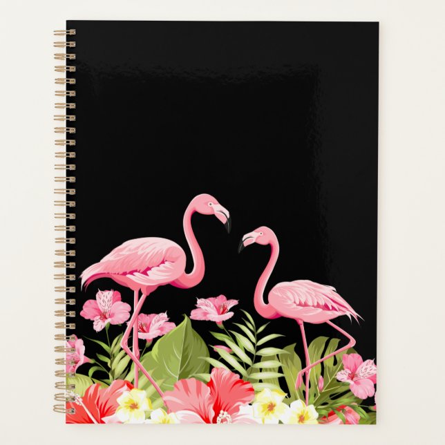 Agenda Flores Tropicales y Diseño de Flamencos (Anverso)