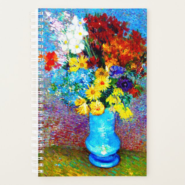 Agenda Flores Van Gogh en una maleta azul (Anverso)
