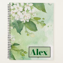 Flores Verdes Acuarela Moderna & personalizar