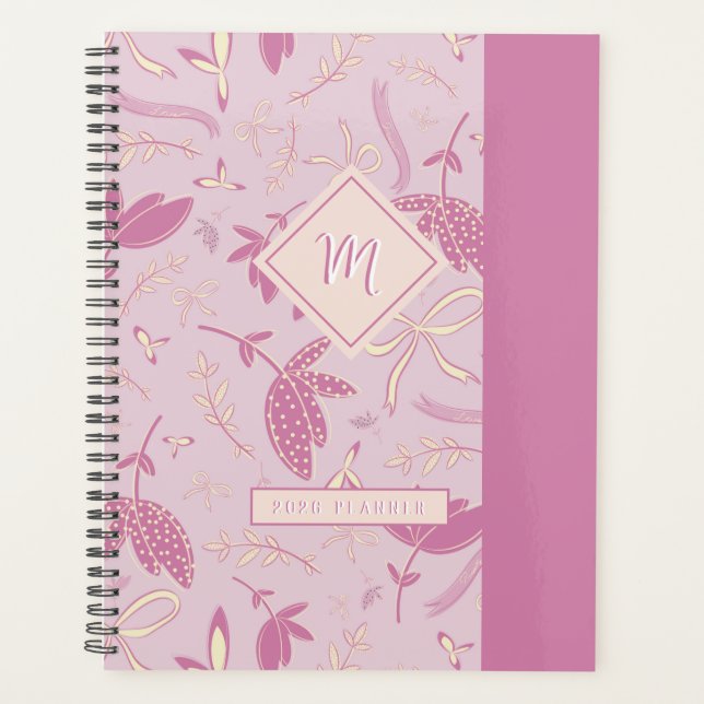 Agenda Flores y arcos rosas delgados (Anverso)