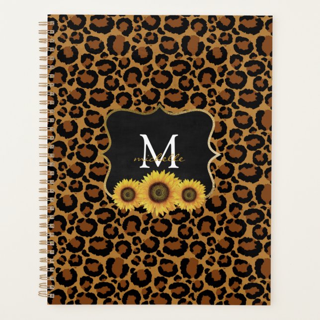 Agenda Flores y leopardo personalizados (Anverso)