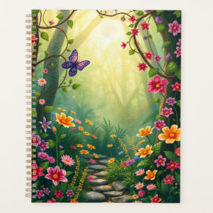 Agenda Flores y mariposa en una selva tropical encantada
