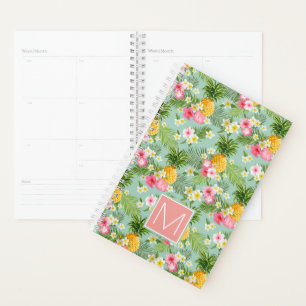 Agenda Flores y piñas tropicales Añadir su inicial