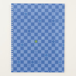 Agenda Flower Checkered Pattern No. 01 - Light Blue