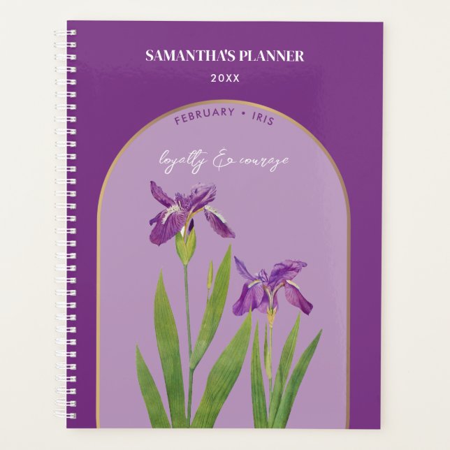 Agenda Flower Flower Personalizadas Mes Febrero Iris (Anverso)