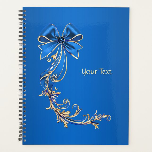 Agenda Flower Holiday Blue Gold (Anverso)