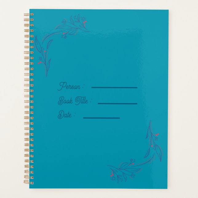 Agenda Flower Outline Book Blue Cover (Anverso)