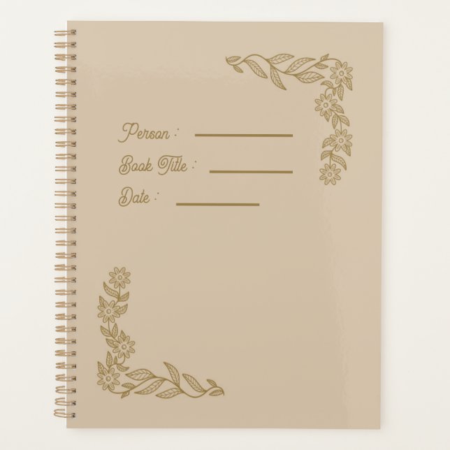 Agenda Flower Outline Book Cover (Anverso)