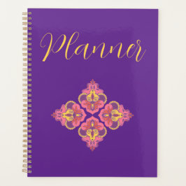 Agenda Flowers on Purple Spiral