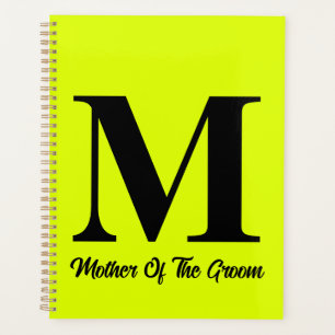 Agenda Fluorescente Madre Amarilla Del Boda Groom