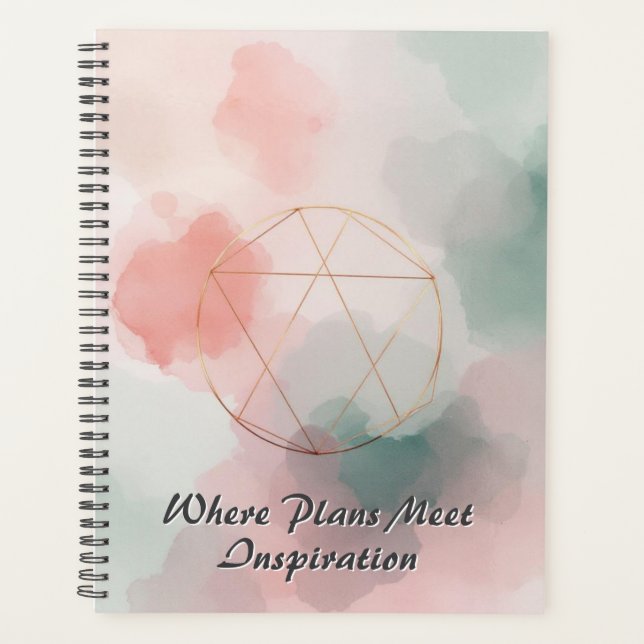 Agenda Foil & Watercolor Wash Art | Abstract Rose Gold Ge (Anverso)