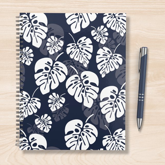Agenda Foliage azul y blanco tropical | Floral (Subido por el creador)