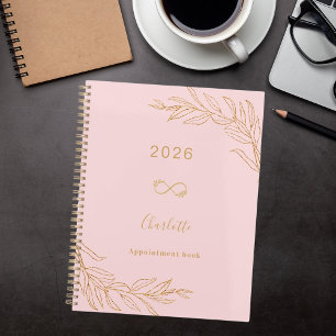 Agenda Follaje botánico de oro rosa elegante