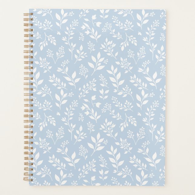 Agenda Follaje de Otoño Neutral - Azul Polvoriento (Anverso)
