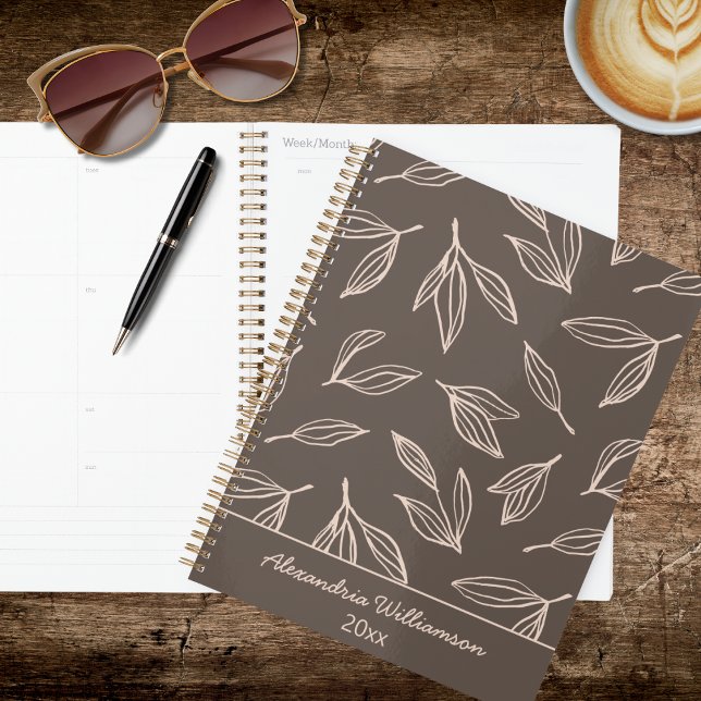 Agenda Follaje marrón minimalista  (Subido por el creador)