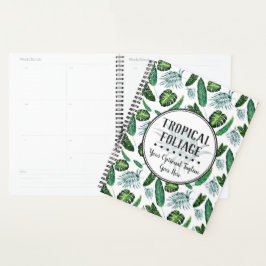 Agenda Follaje Tropical Hojas de Palma y Verdor Acuarela