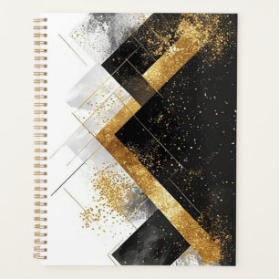 Agenda Fondo abstracto negro y dorado elegante