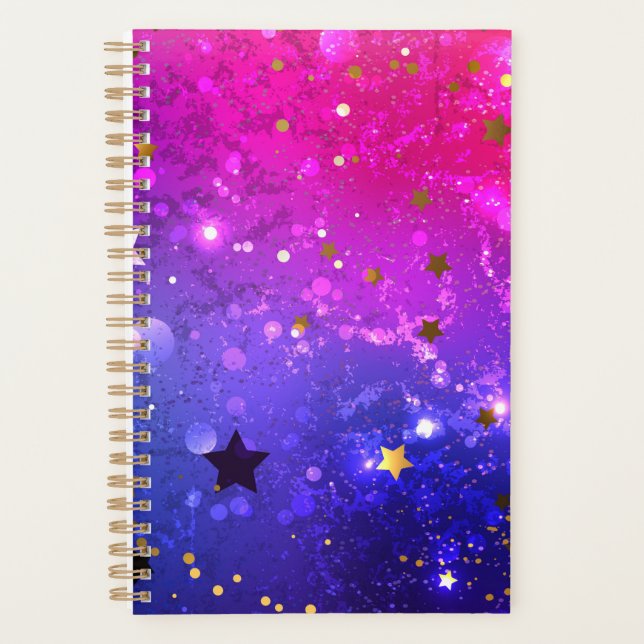 Agenda Fondo azul rosa brillante (Anverso)