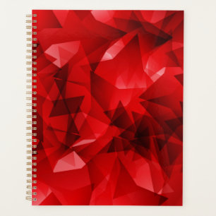 Agenda Fondo de cristal geométrico abstracto rojo
