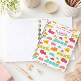 Agenda Fondo Divertido y Colorido para Niños con Nombre P