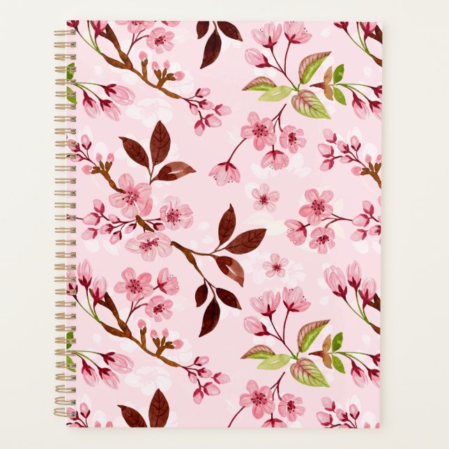 Agenda Fondo rosa de los cerezos en flor (Anverso)