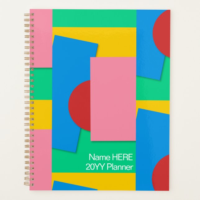 Agenda Forma abstracta personalizada y color rojo (Anverso)