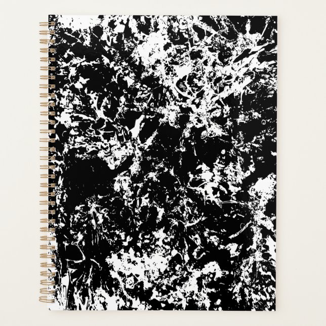 Agenda Formación de hielo abstracto en blanco y negro (Anverso)