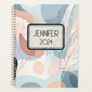 Agenda Formas abstractas con decoración floral