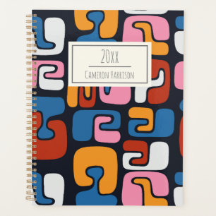 Agenda Formas abstractas contemporáneas retro personaliza