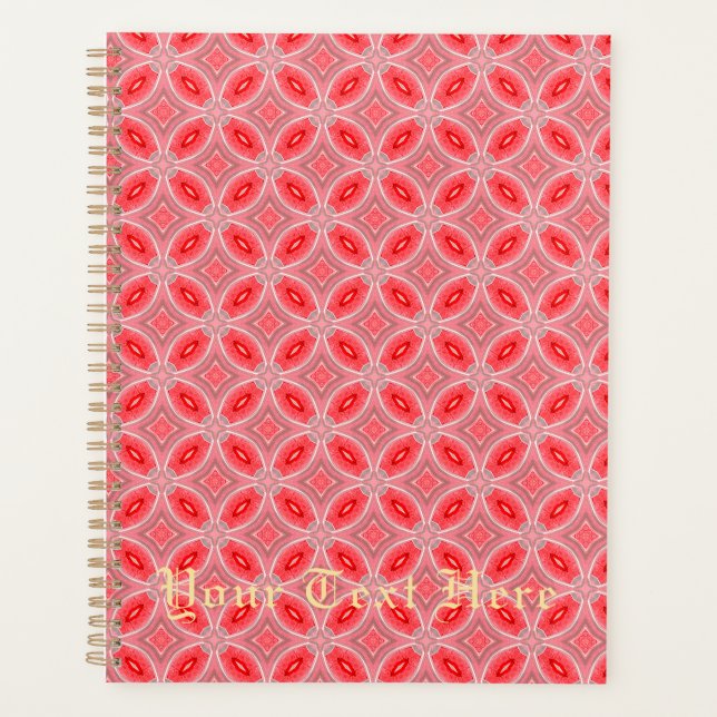 Agenda Formas de flor de resumen rojo (Anverso)