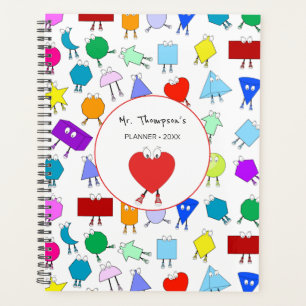 Agenda Formas geométricas coloridas 2D y 3D Regalo docent