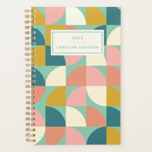 Agenda Formas geométricas modernas y personalizadas Verde