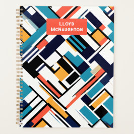 Agenda Formas geométricas retro personalizadas 2024 plann