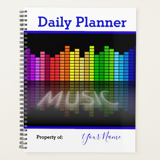 Agenda Foto Daily Planner Sound Bars Tema de música HAMbW (Anverso)
