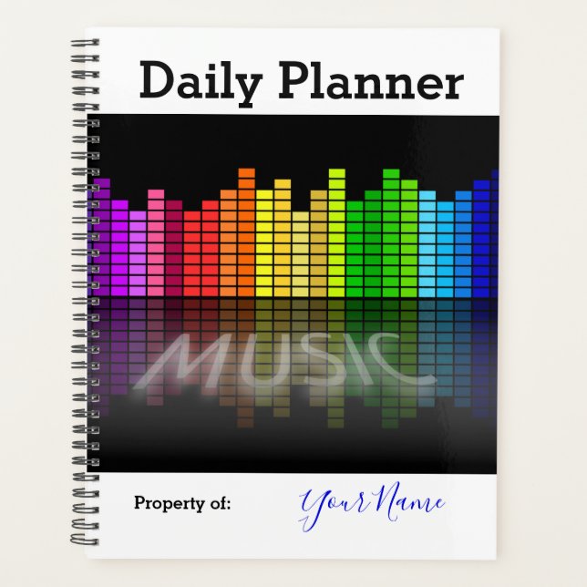 Agenda Foto Daily Planner Sound Bars Tema de música HAMbW (Anverso)