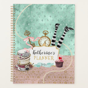 Agenda Foto de espiral de maravilla rosa y turquesa vinta