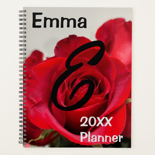 Agenda Foto de Flor Rosa Roja (Anverso)