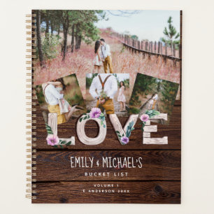 Agenda Foto de la lista de recién casados BUCKET Floral p