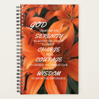 Agenda Foto de Lily Flowers, Naranja de Serenity Prayer