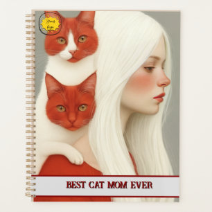 Agenda Foto de Mamá amante de los gatos roja