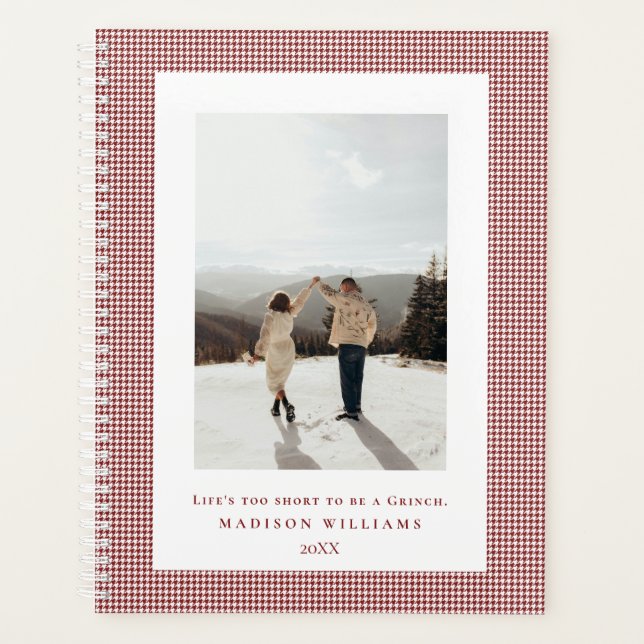 Agenda Foto de marco rojo Houndstoth Falu (Anverso)