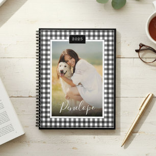 Agenda Foto de nombre de guión de Personalizado de Gingha