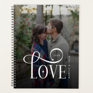 Agenda Foto de Pareja de Novios Personalizada con Letra M