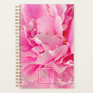 Agenda Foto de Peony Rosa - Monogramado