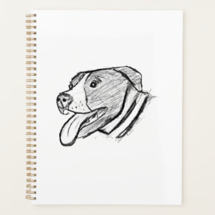 Agenda foto de pitbull dibujada a mano amante de los perr